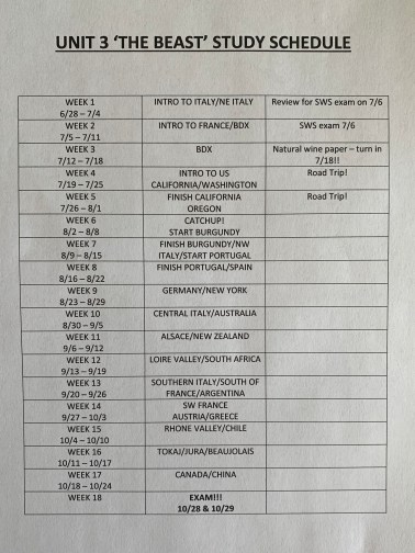 Study Schedule